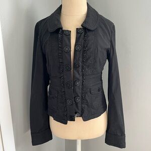 White House Black Market Black Ruffled Blazer